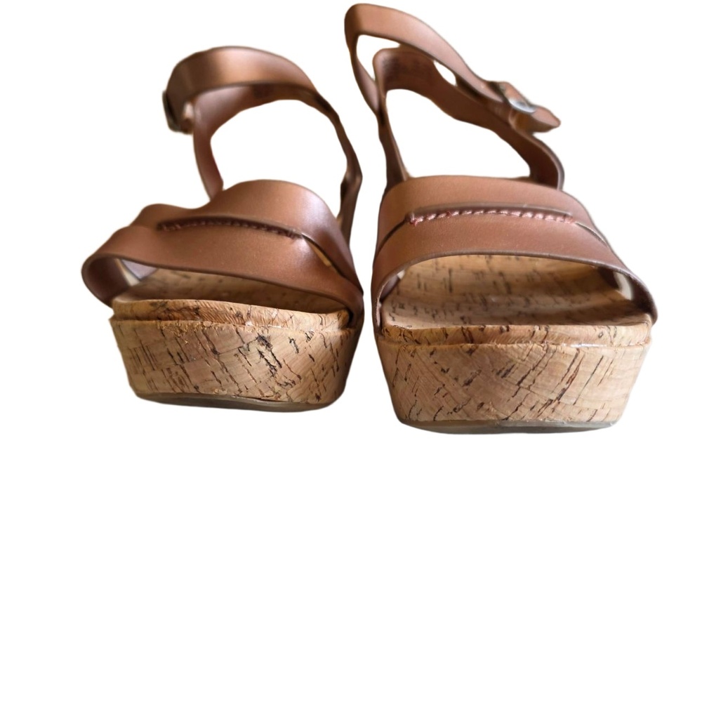SONOMA Wedge Sandals Womens Size 10 Rose Gold Metallic Ankle Strap Summer Chic - Picture 6 of 8
